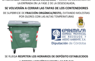 Desactivado el protocolo de dejar los contenedores abierto y nuevo convenio con EPREMASA