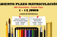 Abierto plazo matriculación Escuela de Adultos