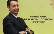 Nuestro paisano Antonio José Roldán Gordo estrena ruta aérea Barcelona-Córdoba. Enhorabuena