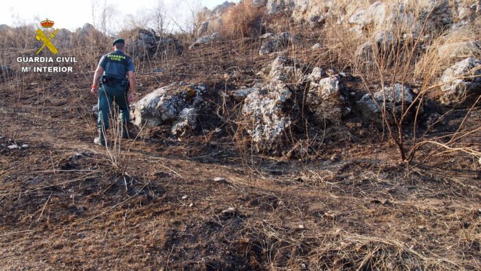 El SEPRONA con la colaboración del Puesto de Castro del Río investiga a una persona como supuesto autor de un incendio forestal en el Parque Natural de las Sierras Subbéticas.
