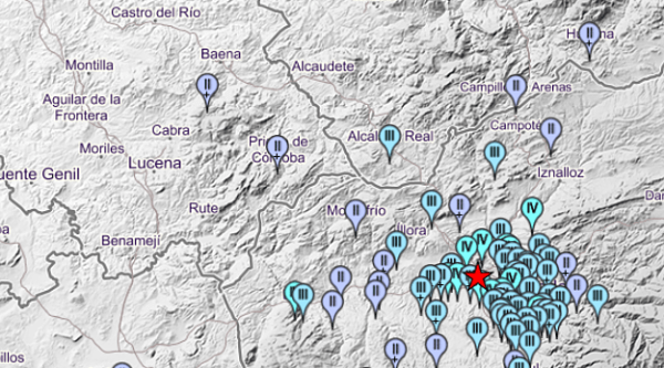 Sentidos en Doña Mencía, Priego y Rute dos terremotos de magnitud 4,3 y 4,2 registrados en Granada