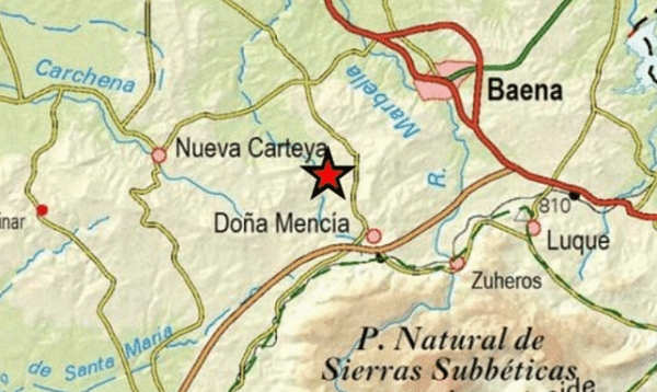 Un terremoto de baja intensidad registrado en el término municipal de Doña Mencía