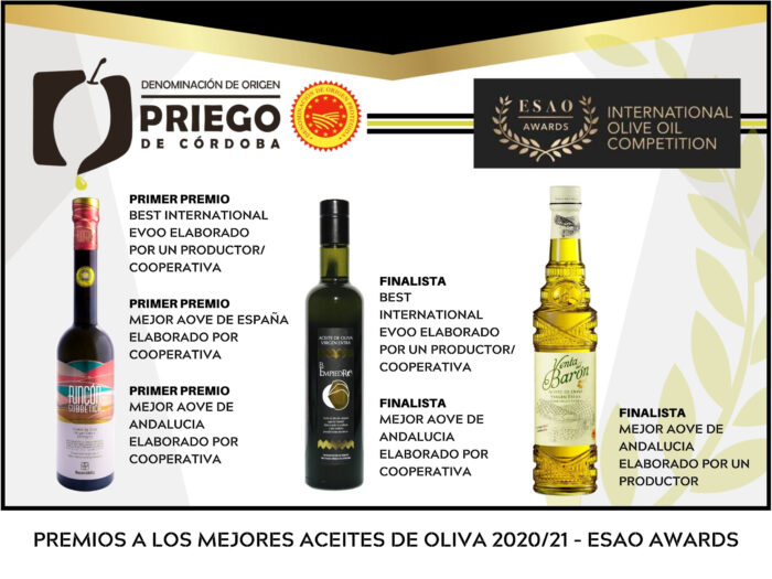 Reconocimiento a la calidad de los AOVES amparados bajo la D.O.P. Priego de Córdoba en los ESAO AWARDS