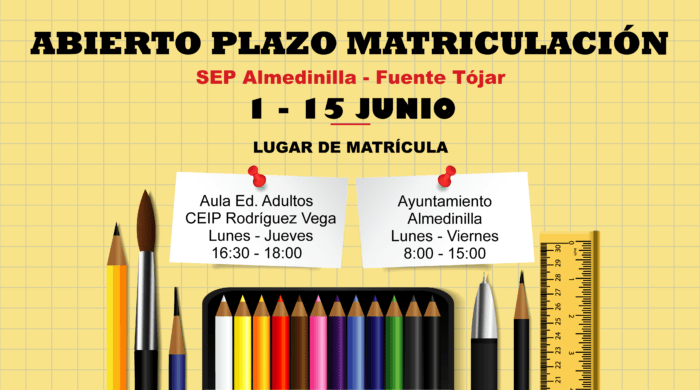 Plazo matriculación Escuela de Adultos
