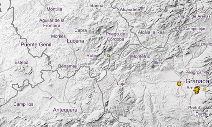 Registrado un terremoto de magnitud 1,9 con epicentro en el término municipal de Iznájar