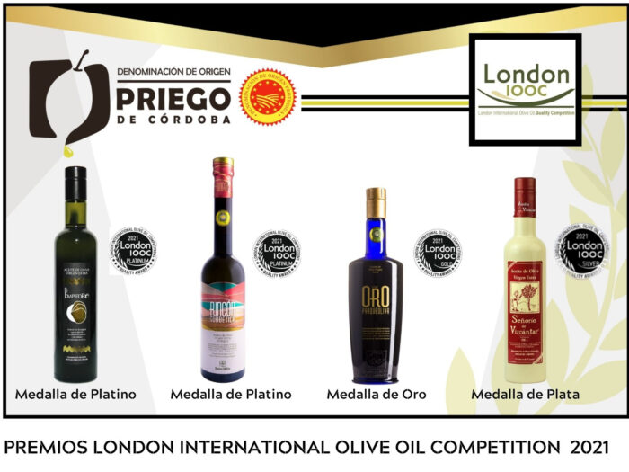 Los aceites de oliva vígenes extra, amparados bajo la D.O.P. Priego de Córdoba, premiados en el London International Olive Oil Competition