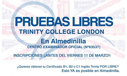 Pruebas libres para certificados de inglés con TRINITY en Almedinilla