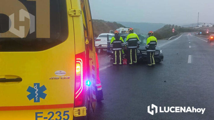 Un herido tras el vuelco de un turismo en la autovía A45 a la altura de la localidad de Benamejí