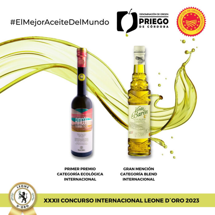 Dos firmas de la D.O.P. Priego de Córdoba, reconocidas en el Concurso Internacional Leone d´Oro