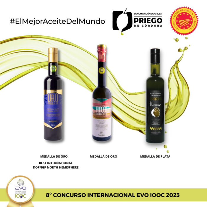 Tres firmas de la DOP Priego de Córdoba premiadas en el Concurso EVO EVO IOOC de Italia