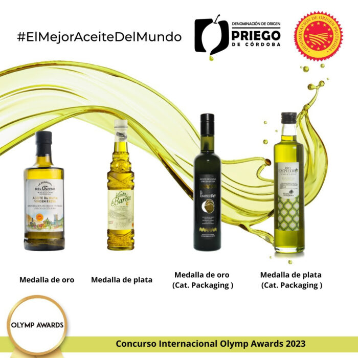 Los OLYMP AWARDS premian con cuatro medallas a los AOVE’s de la DOP Priego de Córdoba