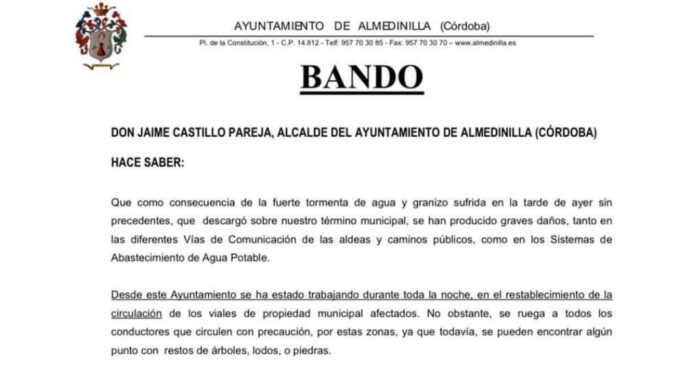 Almedinilla y las aldeas de Los Ríos y Las Sileras desabastecidas del servicio de agua potable