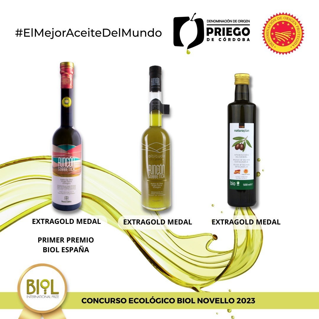TRES MEDALLAS DE ORO Y UN PRIMER PREMIO PARA FIRMAS AMPARADAS POR LA D.O.P. PRIEGO DE CÓRDOBA EN ITALIA.