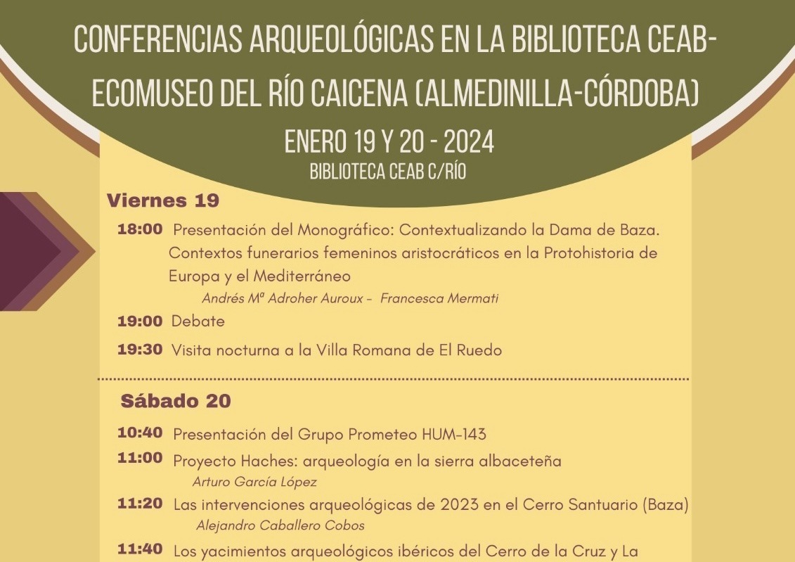 JORNADAS DE PRESENTACIÓN DE LOS TRABAJOS DEL GRUPO DE INVESTIGACIÓN PROMETEO EN LA BIBLIOTECA CEAB DEL ECOMUSEO (19-20 enero) C/ Río.