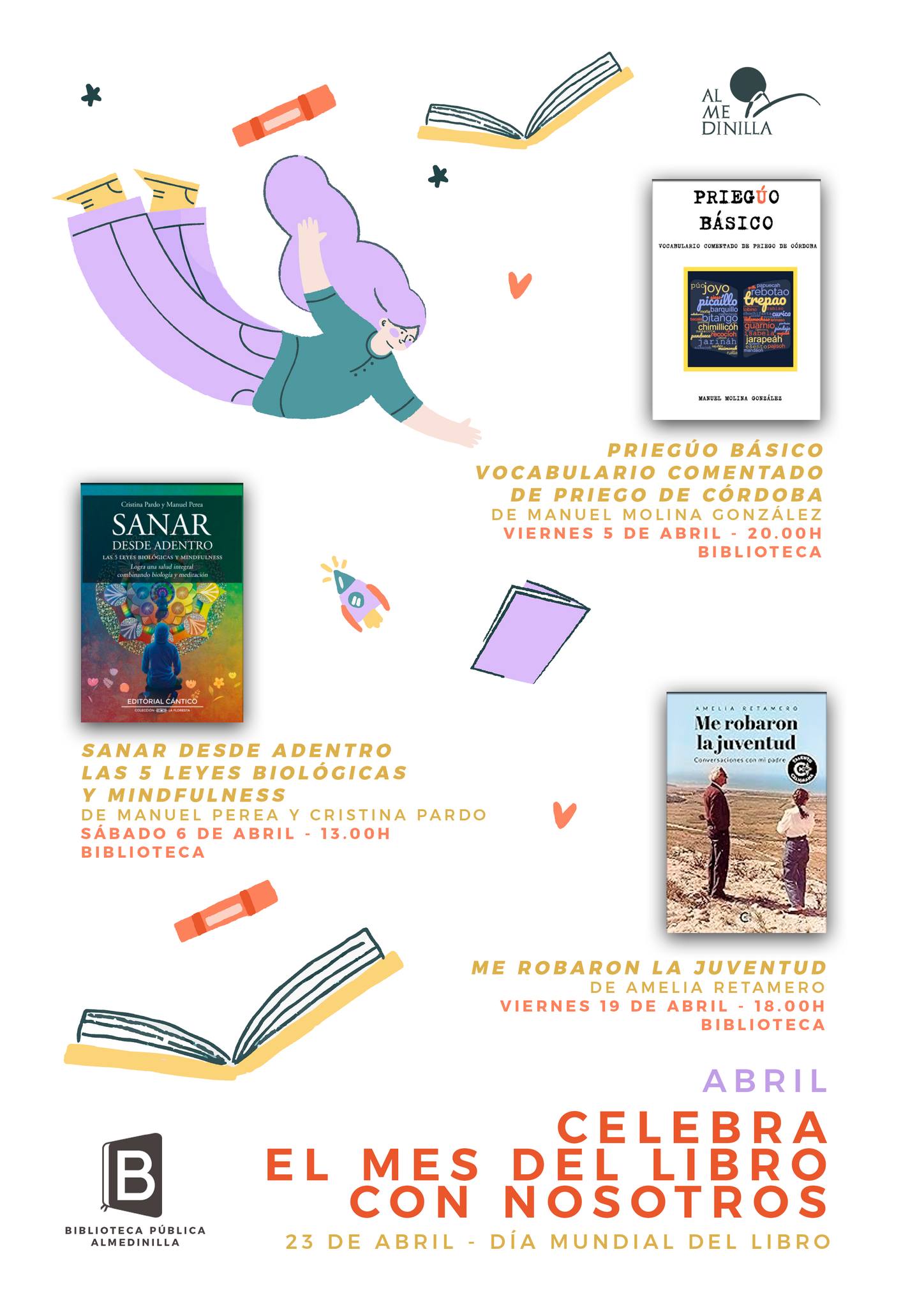 La Biblioteca de Almedinilla organiza un programa de actividades especial en el mes de abril con motivo del Día del Libro