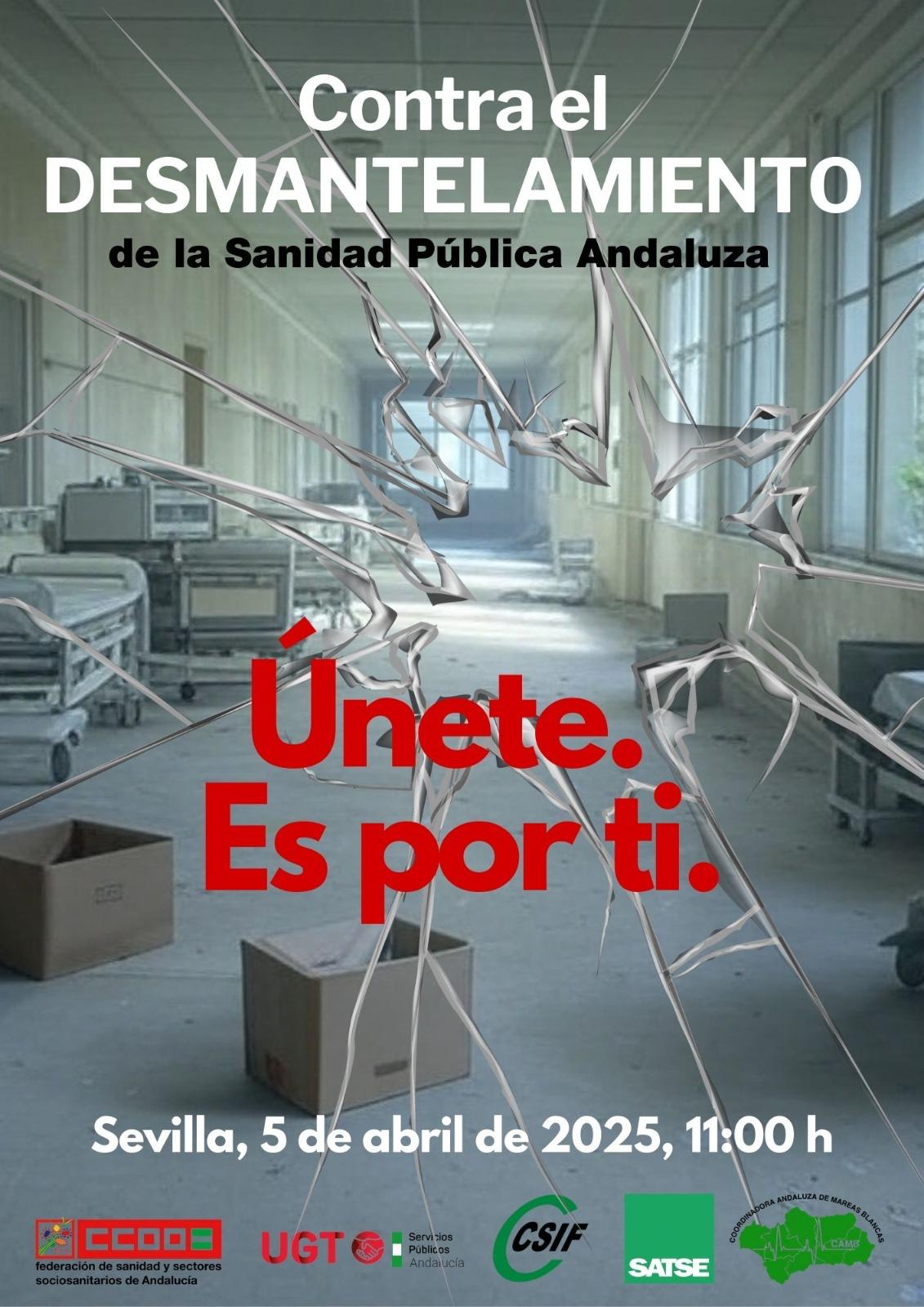 Convocada una manifestación en Sevilla contra el desmantelamiento de la Sanidad Pública Andaluza