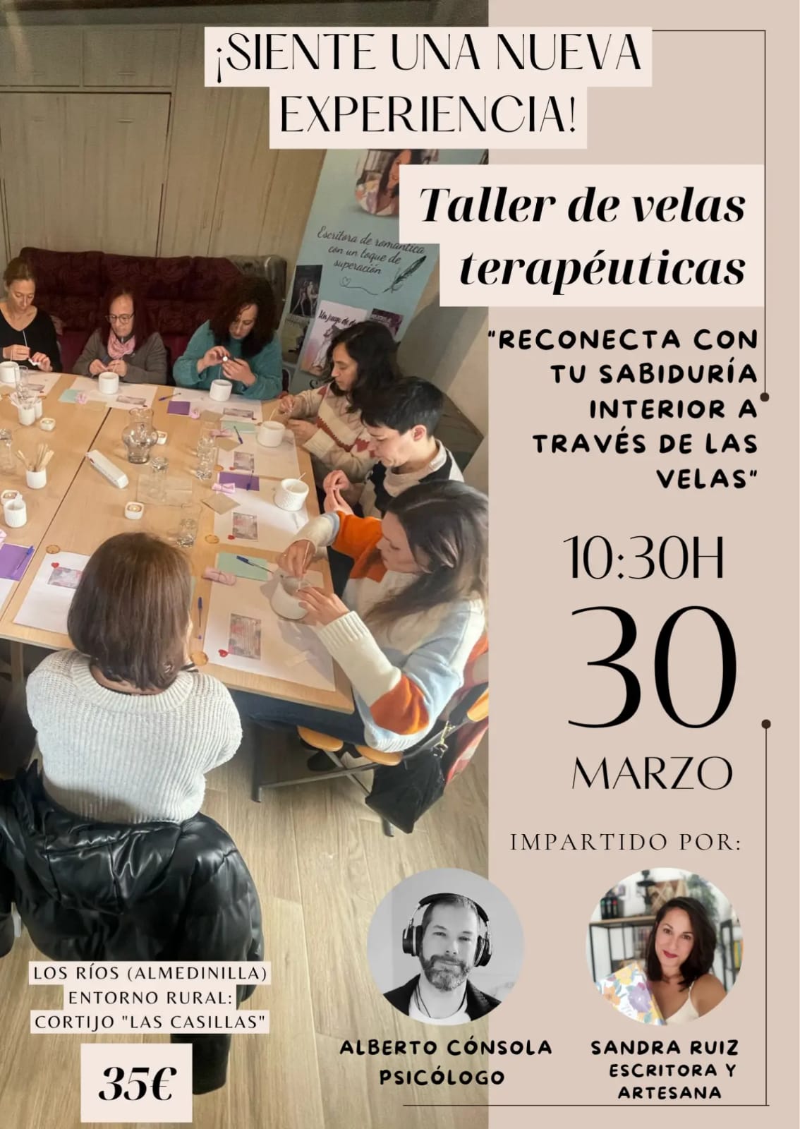 Taller de velas terapéuticas con Sandra Ruiz, escritora de Almedinilla